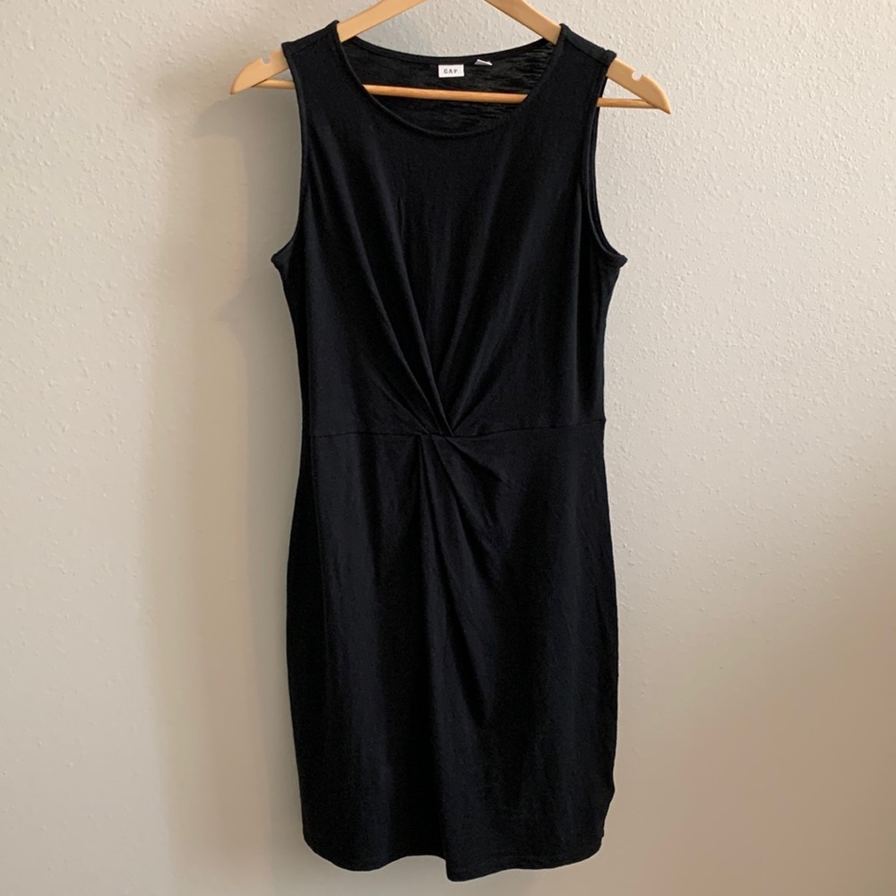 GAP twist front knit black dress